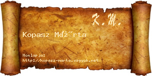 Kopasz Márta névjegykártya