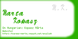marta kopasz business card